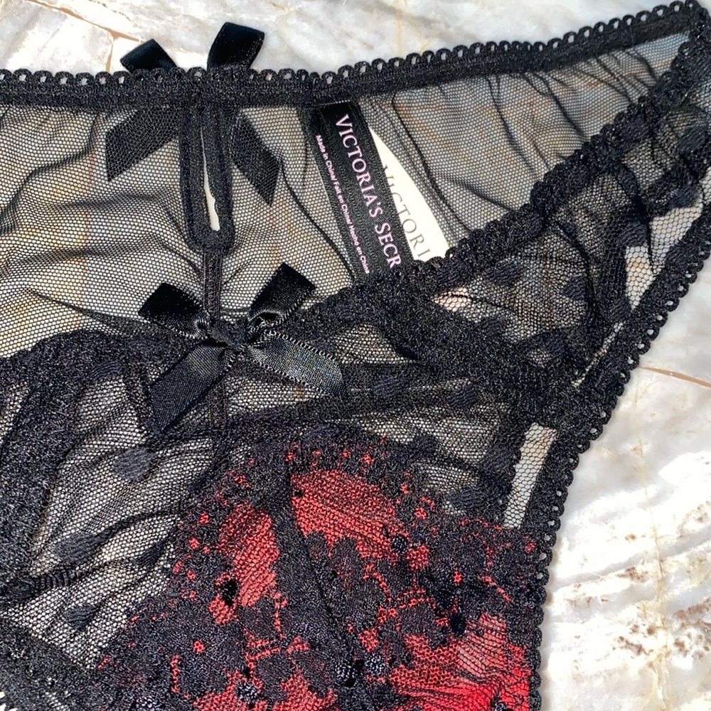 VS Very Sexy Panty Underwear Small Black/Red - Picture 6 of 8